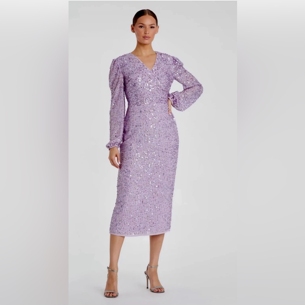 💜 NWT! Mac Duggal Lavender Sequin Dress